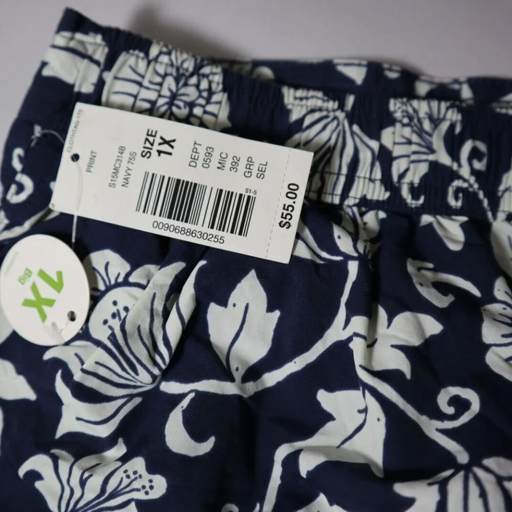 NWT New Big Mens 1XB Caribbean Roundtree & Yorke Swim Board Shorts Navy MSRP $55 - Picture 5 of 5
